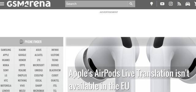 外媒:苹果 AirPods 实时翻译功能暂不支持欧盟地区
