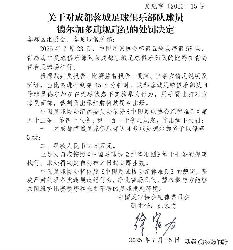 足协是有处罚权的。但最近看到的处罚决定，为啥都是副主任签发？